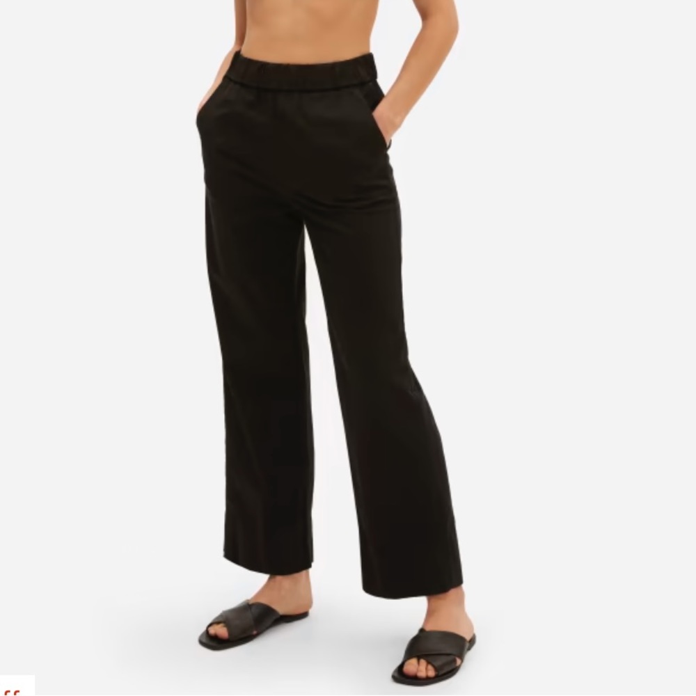 Everlane Black Ankle-Length Wide Leg Pants